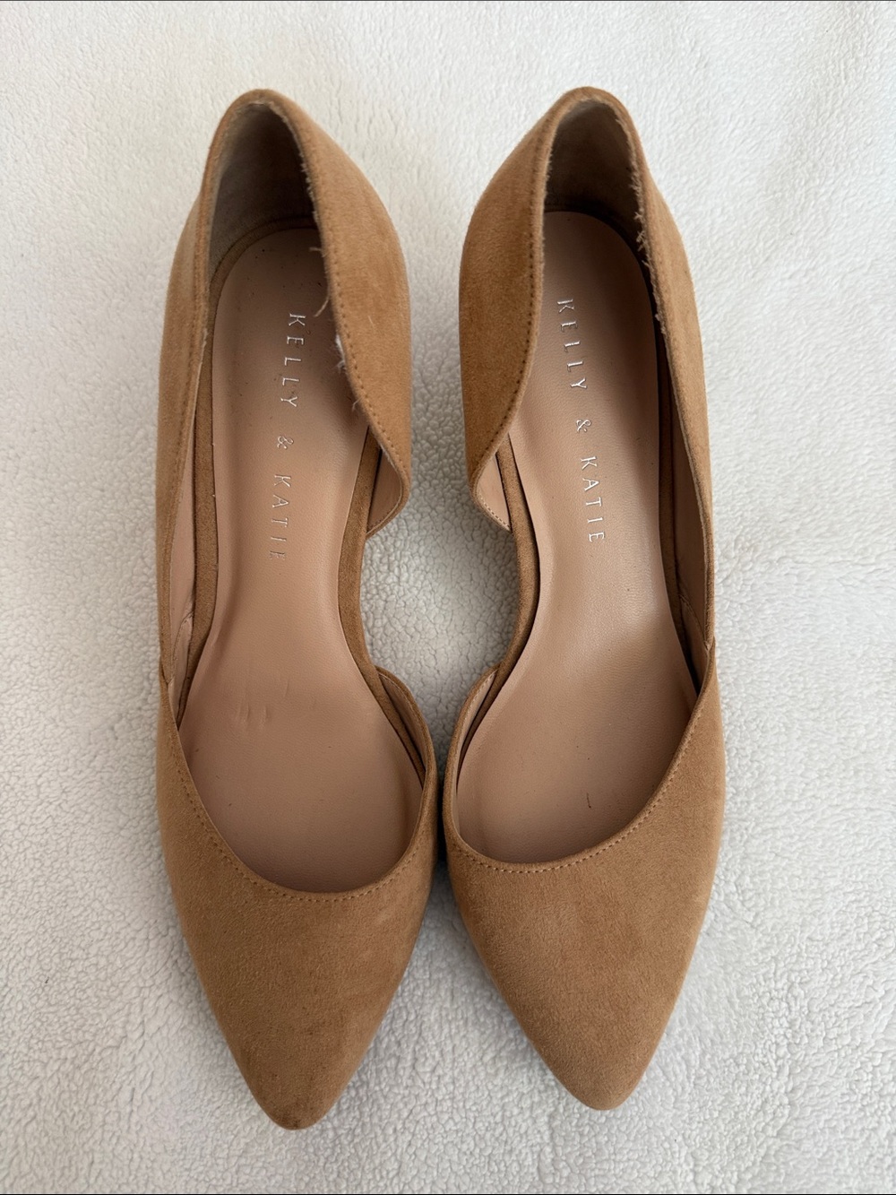 Kelly & Katie Tan Suede Pointed Wedges